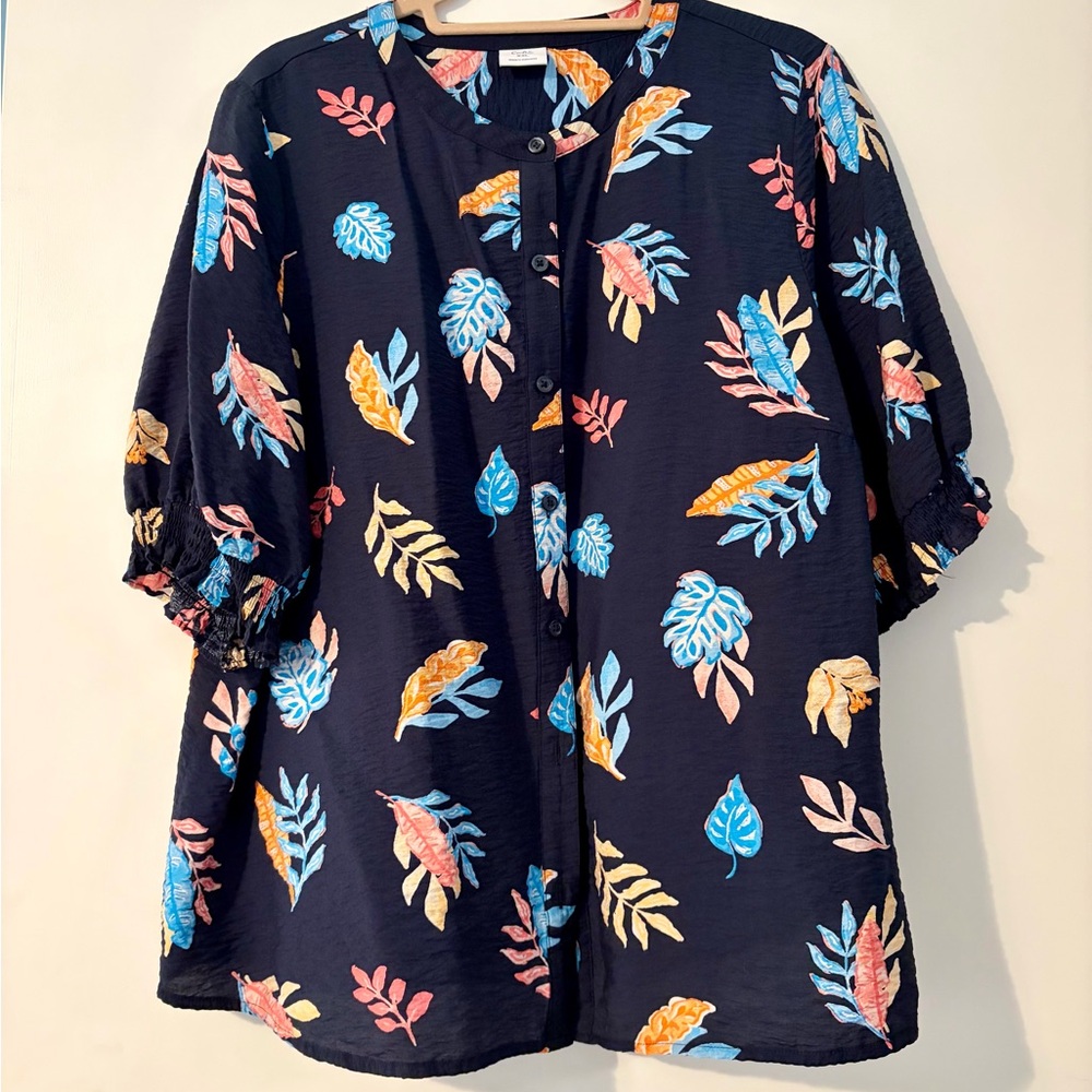 Croft & Barrow Black  Patterned Shirt